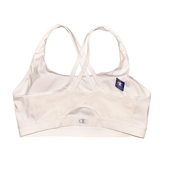 CHAMPION NEW $35 Absolute Strappy Sports Bra‎ C Logo White XL - Picture 2 of 3